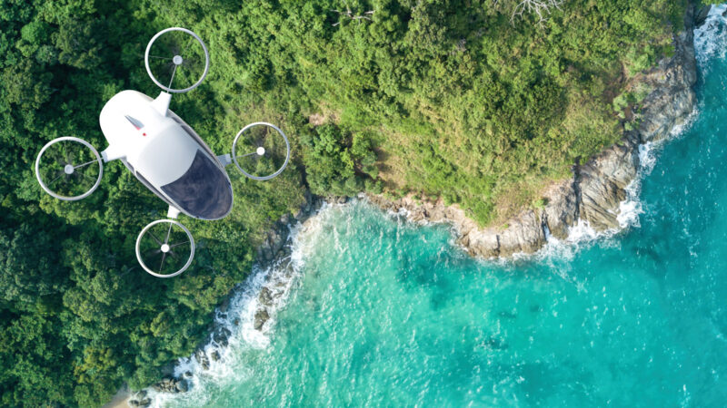 Drone Above and Island